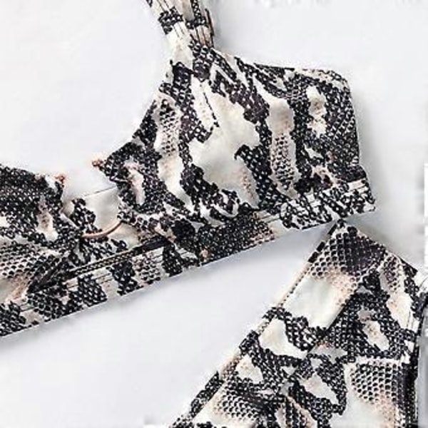 Bikinisett Stroppetopp Høy Talje Brasiliansk Badetøy Strand Reise Bade Drak Tankini (Serpentine XL) Serpentine XL