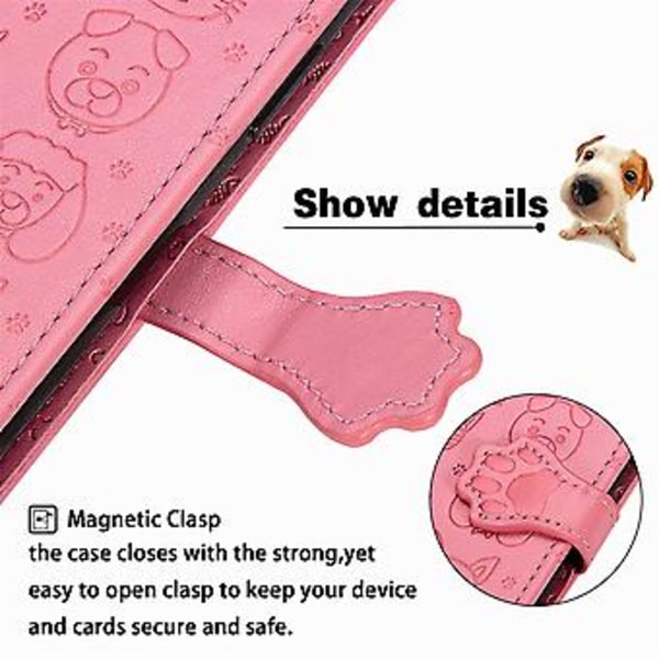 Sødt Kat og Hund Præget Etui til iPhone 12 / 12 Pro Grey