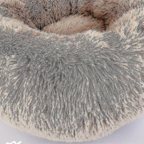 Vaskbar Beroligende Komfortabel Donut Stil Plysj Kjæledyr Katt Eller Hundeseng. 4XL 110cm. Brun Brown 4XL