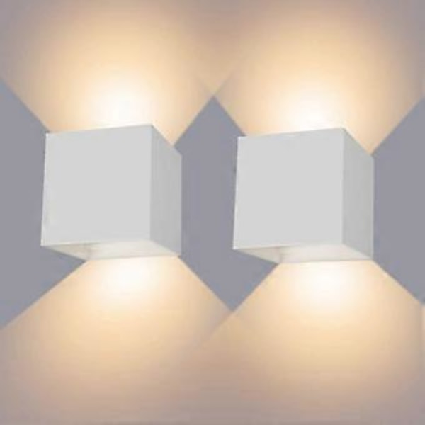 12W Væglampe Indendørs/Udendørs, LED Væglampe Vandtæt IP65 Justerbar Lampe Op Ned Design 3000K Varm Hvid Væglamper til Stue Cha