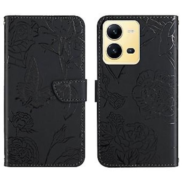 HT03 Nahkakotelo vivo X80 Lite/V25 5G -puhelimelle Black