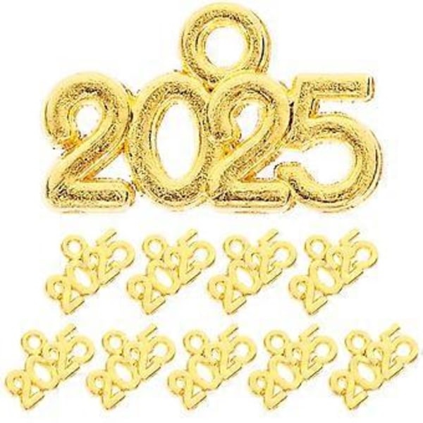 100 kpl Mini Sinkkiseos Vuosi 2025 Riipus valmistujaislakkikoruun