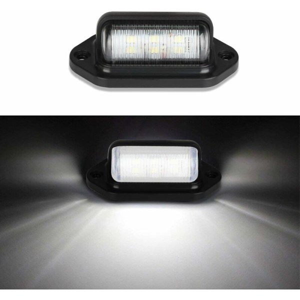 2 st LED-nummerplåtsbelysning Vattentät 6 SMD LED Bakljus Lic
