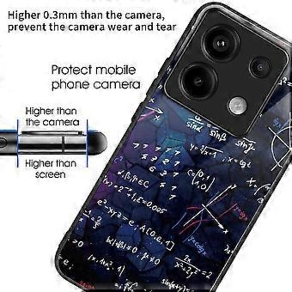 Skal för Xiaomi Redmi Note 13 Pro 5G/Poco X6 5G Härdat Glas+TPU Mönstertryck Baksida Telefonskal Style H