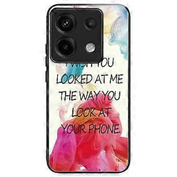 Skal för Xiaomi Redmi Note 13 Pro 5G/Poco X6 5G Härdat Glas+TPU Mönstertryck Baksida Telefonskal Style C