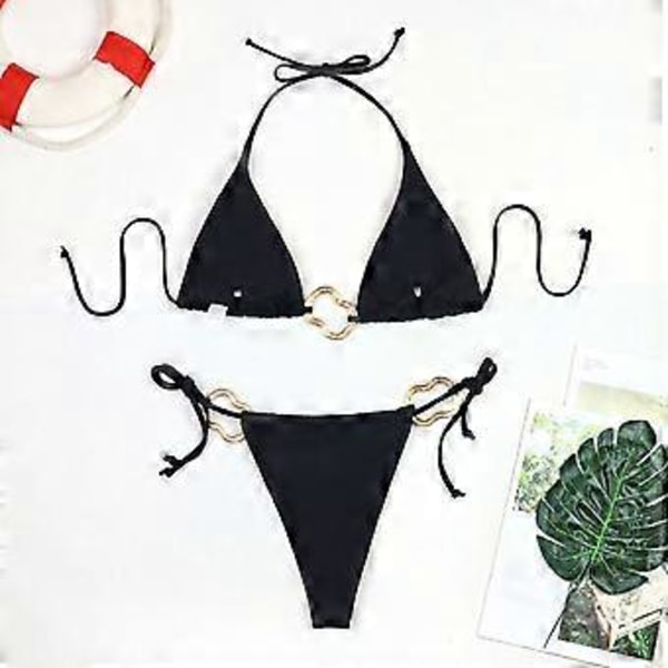 Dame Delt Badedragt Svømmetøj Justerbar Strop Halterneck Badedragt Polstret Svømmedragt Til Strandfester Pool Hvid S White S