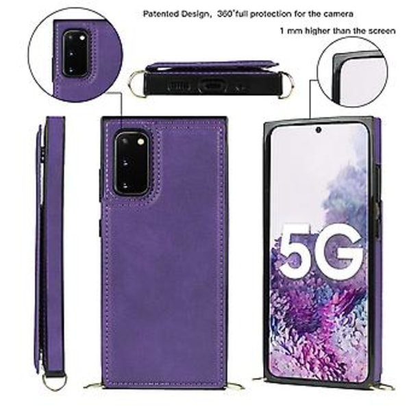 Crossbody-fodral i TPU+PU för Samsung Galaxy S20 FE Purple