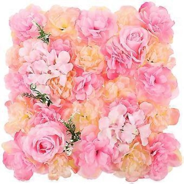 Konstgjord Blomsterväggpanel Blomsterväggdekor Sidenros Blomsterpanel för Bakgrund Bröllop Väggdekoration()