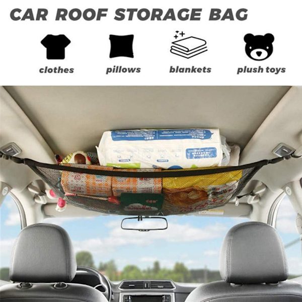 Bil Tag Cargo Net Lomme, 31\"x21\" Justerbar Dobbeltlags Me