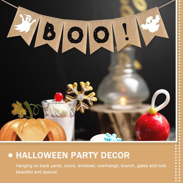 2 st Boo Banner Happy Birthday Banners Utomhus Dekorationer Ou