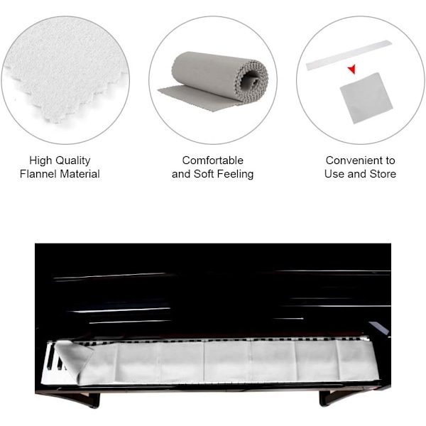 Kvalitets Piano Tangent Flanell Piano Tangent Skyddstyg för Piano Rengöring