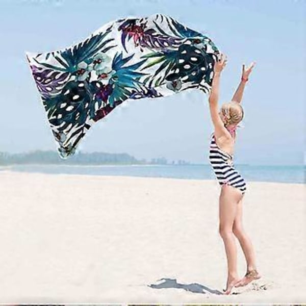 Mikrofiber Strandhåndklæde Super Let Farverigt Badehåndklæde Sandtæt Strandtæppe Multifunktionelt Håndklæde Til Rejser Svømmepøl 28x60 Tommer