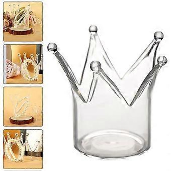 1 st Kreativ Kronformad Ljusstake Glas Ljushållare Heminredning