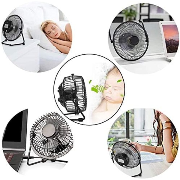 4 tommer mini ventilator til bærbar computer ventilator 360 graders rotation bord USB lille