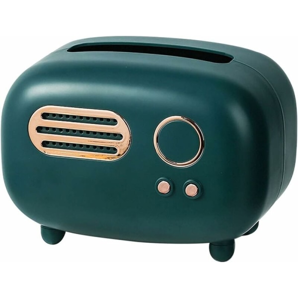 Rektangulær serviettboks. Retro radio serviettboksdeksel. Vintage serviettboksholder.