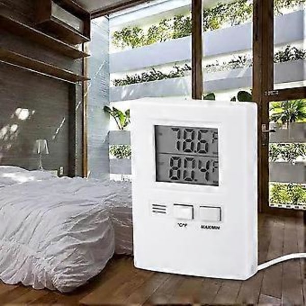 Högprecision LCD Digital Inomhus- & Utomhustermometer Temperaturmätare Testare Batteridriven
