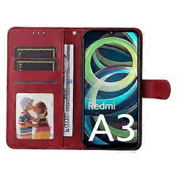 Xiaomi Redmi A3 4G/Poco C61 4G Kotelo Magneettilukolla Nahkainen Käännettävä Lompakkokotelo Style C
