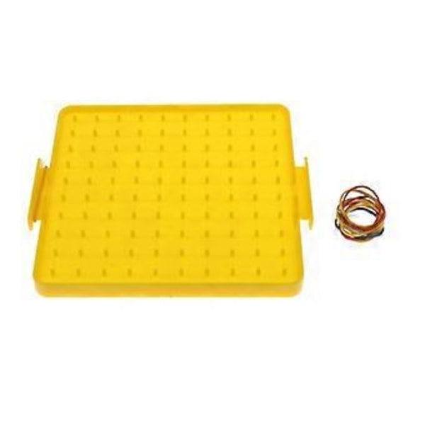 Muovinen naulalauta, palapeli matematiikkalauta lapsille ja taaperoille, matematiikka keltainen (keltainen) Yellow