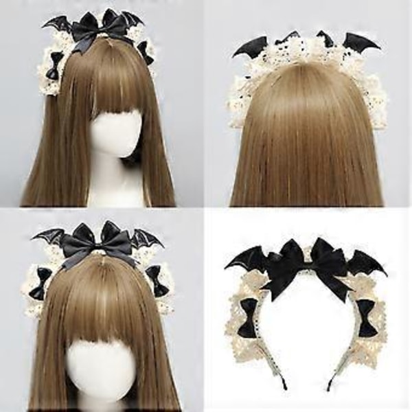 Fashion Maid Style Hodebånd Justerbart Hodeplagg Cosplay Hodeplagg for Temafester og Hverdagsantrekk Hvit