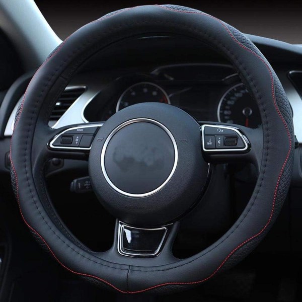 Car Styling Steering Wheel Cover Contrast Non-Slip Breathable PU