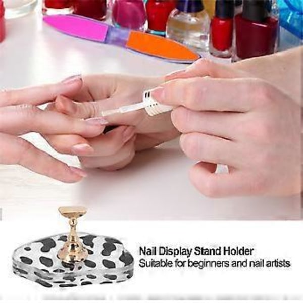 Akryl Nagelkonst Displayställ Portabel Hemmasalong DIY Övning Nagelspetshållare för Nybörjare Nagelkonstnär