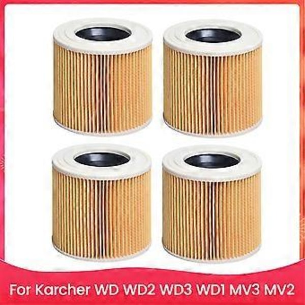 4 KPL Märkä- ja kuivaimurin suodattimen vaihto Karcher WD WD2 WD3 WD1 MV3 MV2 kotitalousimuriin