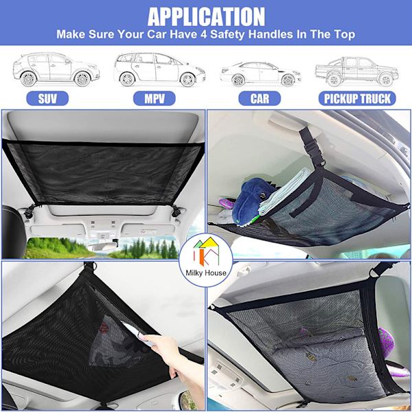 Bil Tag Cargo Net Lomme, 31\"x21\" Justerbar Dobbeltlags Me