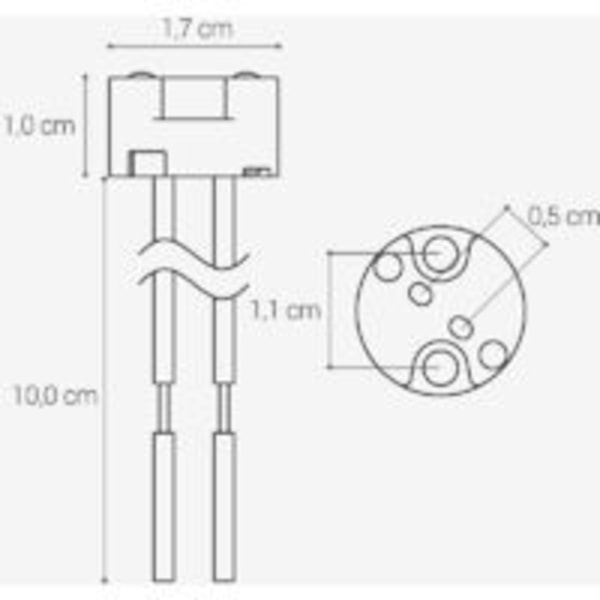 Sett med 10x GU5.3 sokkel - GU5.3 eller MR16 sokkel - Holder med 12V