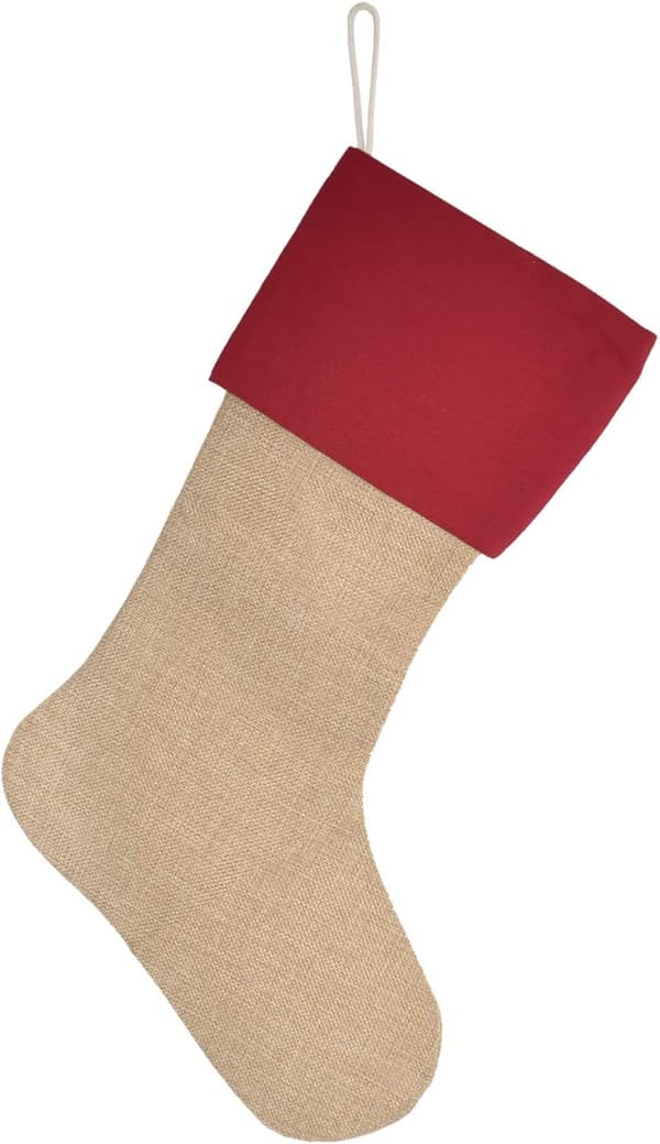 Jutestrømper til jul, 3 stk, ensfarget, DIY julegran