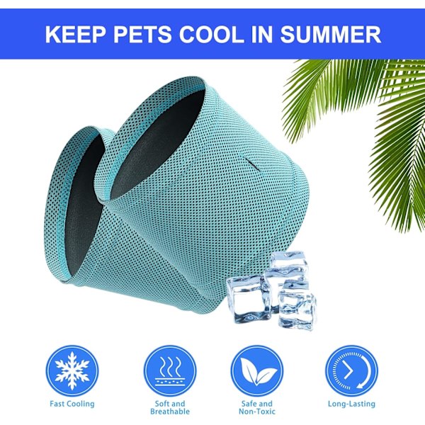 (Sø Blå, Medium) Hund Instant Cooling Bandana, Åndbar Blød