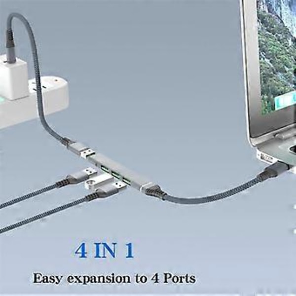 Mini USB Hub USB 3.0 Hub Multi USB Splitter Adapter 4 Portar Snabb Mini Multiple 3