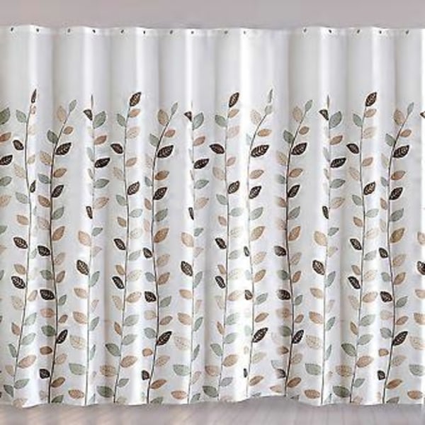 Polyester Blomsterblade Brusebadgardin Tyk Vandtæt Badeværelsesgardin (XL 220*200cm)