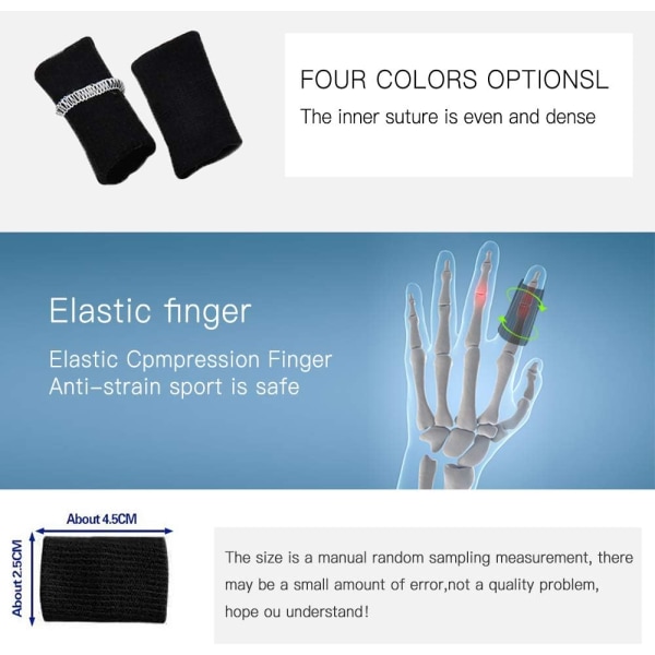 10 elastiska fingerskydd för volleybollbasketspelare, nylo