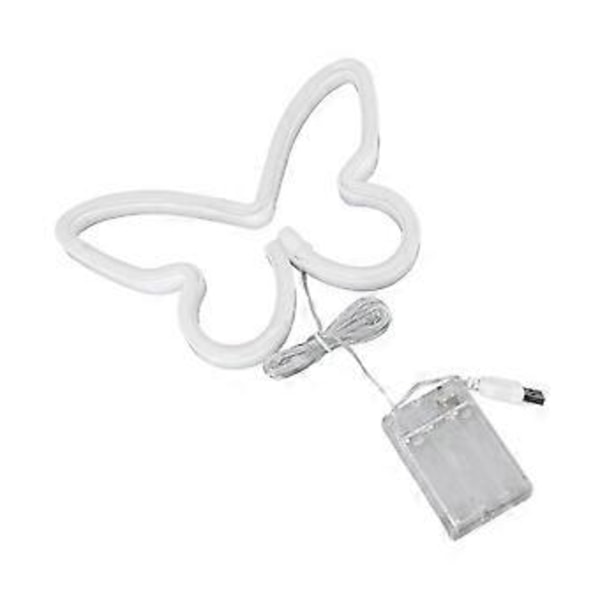 Neon Sommerfugl Lys Rosa Blå Neon Skilt LED Neon Vegglampe USB Eller Batteridrevet for Bryllupsfest Bar