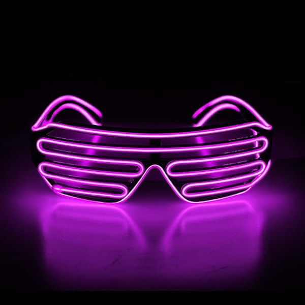 Light Up Shutter Neon Rave Sunglasses El Wire LED Sunglasses Voic