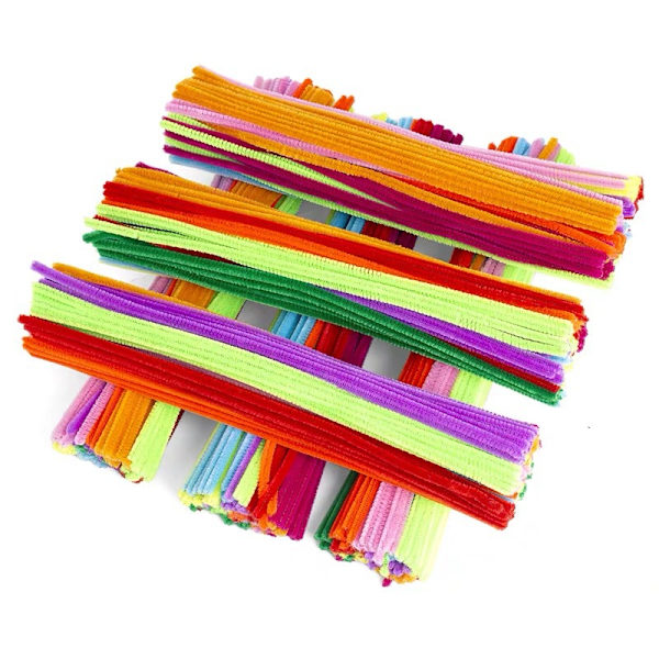 400 stk. Pipe Cleaners i 20 farger Chenille-stenger til Valentinsdag