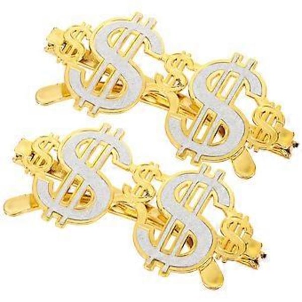2 stk. Party Briller Morsomme Dollar Briller for Party Kostyme Foto Rekvisitter (Gullfarget)