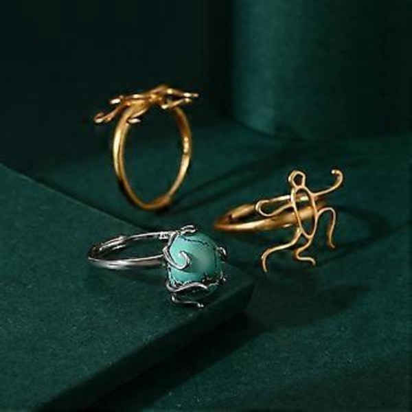 Heteromorfe Ringe Tom Blank Bakke Base til DIY Ringe Indstilling Indlagt Turkis Naturlig Ædelsten Smykkefremstilling Tilbehør Guld Gold C