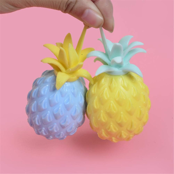 4 stykker leker, dekompresjonsfrukt klemme leke stress ananas S