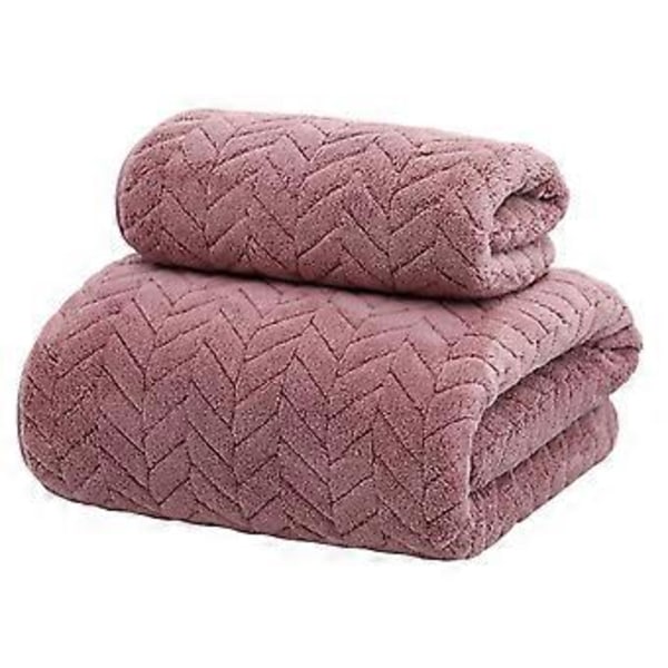 Håndkle Badehåndklesett Fløyelspunnet Svært Absorberende Mykt Badehåndkle Egnet For Baderom Spa Gym Purple