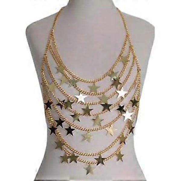 Bohemian Body Chains Tähti Metalliset Bikini Rintaketjut Rintaliiviketjut Yökerho Asusteet Korut Lahjat Naisille Tytöille