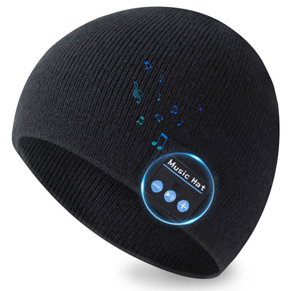 Trådløs Bluetooth Musikhat Forlygte Unisex strikket kasket
