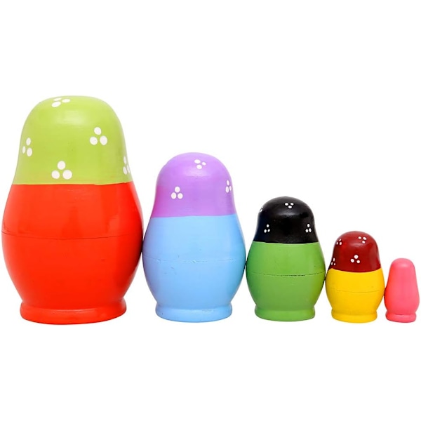 5 stk Håndlagde Tre Russiske Nesting Dolls Matryoshka Dolls - Sta