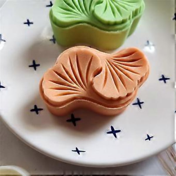 Plast Mooncake Formar Mooncake Stämplar DIY Mooncake Form Ginkgo Bladformade Bakformar för Midhöstfestivalen