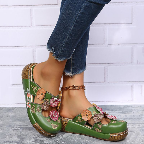 Damtofflor Boho Bohemia Strand Promenad Slip-on Sandaler.40. 40