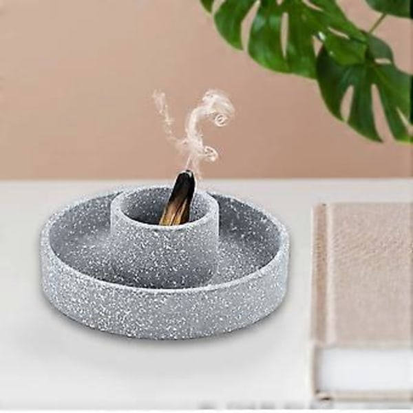 Røgelsespindeholder Røgelsespindebakke Skål Bundle Smudge Skål Røgelsespindebakker til Velstand og Held Ornament Sort Black