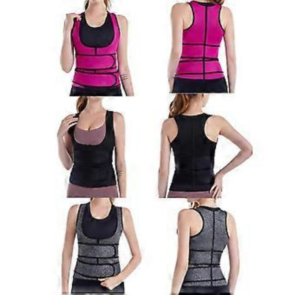 Dame Body Shaping Vest med Dobbelt Taljebånd Støtte Træning Øvelsesvest Korset Body Sculpting Sort M Black M