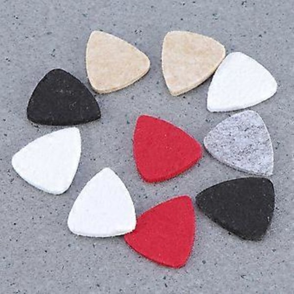 10 st Blandade Färger Filtplektrum Gitarrplektrum Plectrums för Ukulele