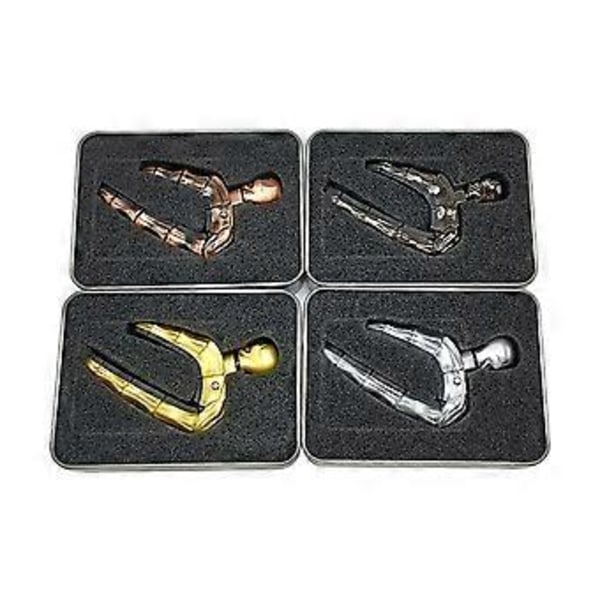 Guitar Stemmeklemme med Kranieform Guitar Capo Clip Justerbar Stramhed til Akustiske og Elektriske Guitarer Nem at Bruge Sølv Silver