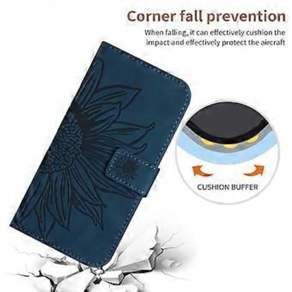 Til Oppo A58 4G Wallet Telefon Cover Solsikke Prægning Stativ Læder Etui med Håndrem Style I